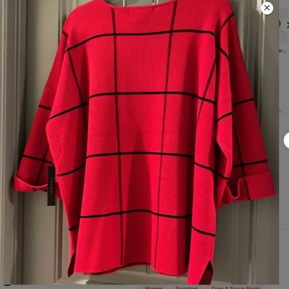 Tahari black and red striped sweater 1X - Picture 5 of 5